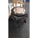 JAPANESE MARBLE TOP PLANTSTAND