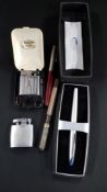 3 VARIOUS PENS AND RONSON LIGHTER