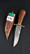 CARVED DAGGER AND SHEATH