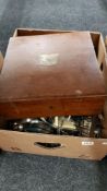 BOX LOT OF EPNS AND SILVER