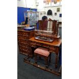 STOOL, DRESSING TABLE AND CHEST OF DRAWERS