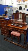 STOOL, DRESSING TABLE AND CHEST OF DRAWERS