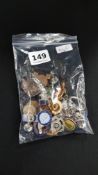 BAG OF MEDALS, BADGES ETC