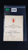 36TH ULSTER DIVISION BRITISH EXPEDITIONARY FORCE CHRISTMAS CARD 1916