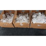 3 LARGE BOX LOTS OF CUT GLASSWARE, TYRONE CRYSTAL ETC
