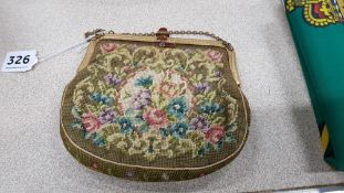 ANTIQUE EMBROIDERED EVENING PURSE