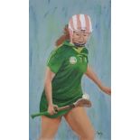 OIL ON BOARD - THE HURLEY PLAYER SIGNED REID