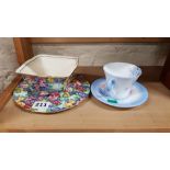 SHELLEY CUP AND SAUCER AND 2 PIECES OF CHINTZ