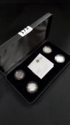 SILVER PROOF ONE POUND COIN SET - 4 COINS