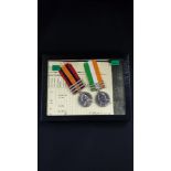 KINGS SOUTH AFRICA MEDAL 2 BAR AND QUEENS SOUTH AFRICA 3 BAR TO PTE HAYHOE ESSEX REGT