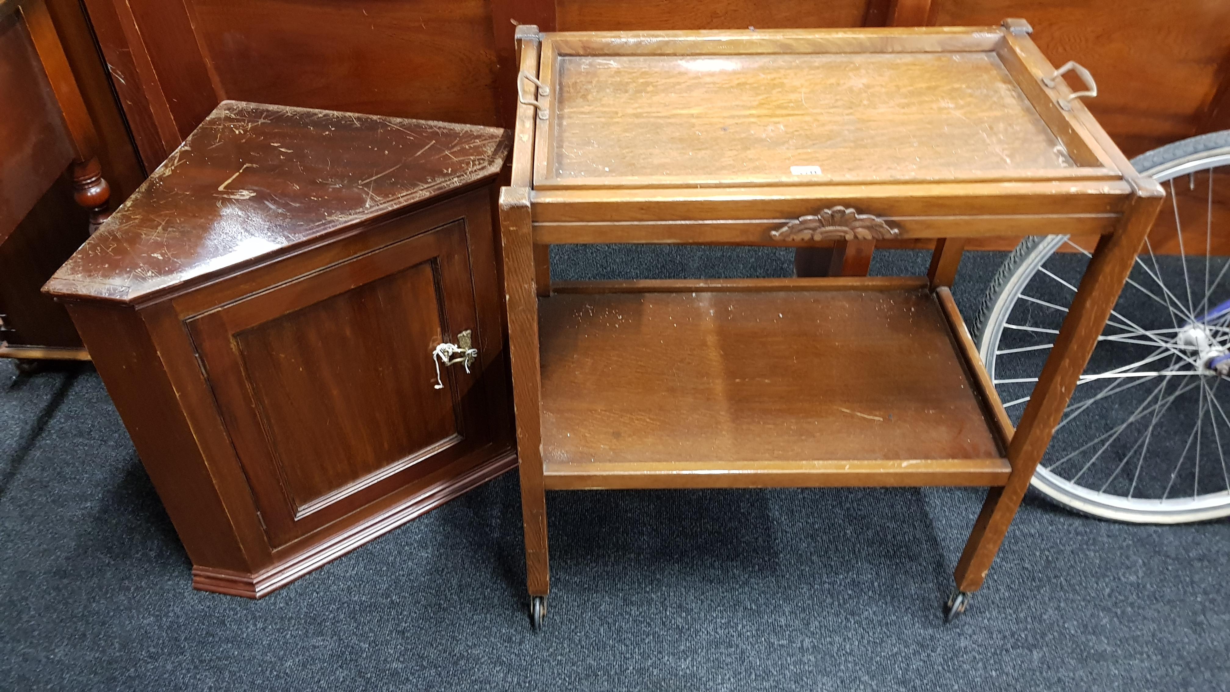 HOSTESS TROLLEY AND CORNER CABINET