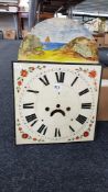 LARGE ANTIQUE GRANDFATHER CLOCK FACE