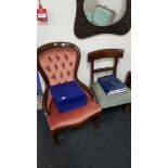 VINTAGE BALLOON BACK CHAIR AND 1 OTHER