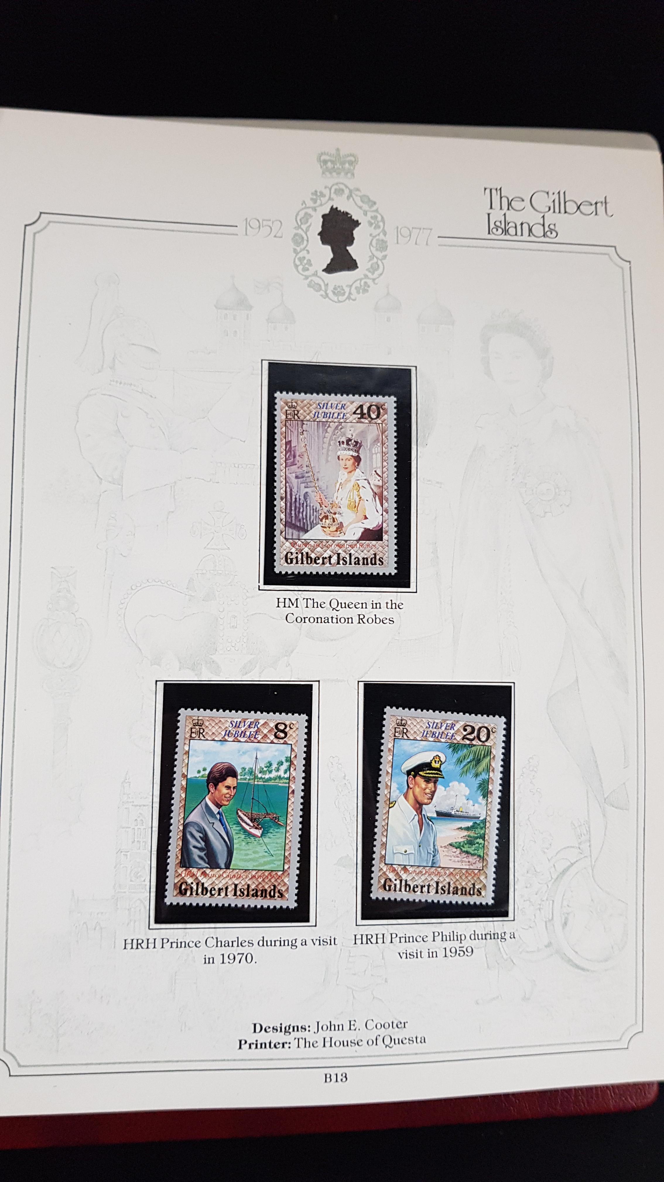 2 ALBUMS OF MINT STAMPS COMMEMORATING QUEEN'S SILVER JUBILEE