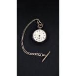 SILVER POCKET WATCH AND CHAIN