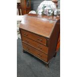 ANTIQUE MAHOGANY INLAID WRITING BUREAU