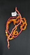 AMBER AND CORAL NECKLACES