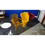 3 MODERN DESIGNER CHAIRS AND 2 TABLES TO INC A DIBICHAIR