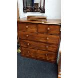 VICTORIAN 2 OVER 3 CHEST OF DRAWERS