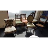 6 ASSORTED ANTIQUE CHAIRS