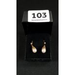 PAIR 9 CARAT GOLD AND PEARL EARRINGS