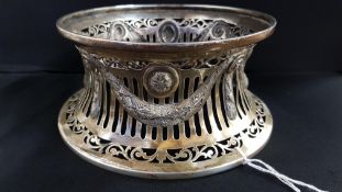 ANTIQUE SOLID SILVER DISH RING, DUBLIN 1909/10, 215 GRAMS