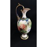 ANTIQUE HADLEYS WORCESTER HAND PAINTED EWER 10'