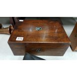 ANTIQUE WOODEN JEWELLERY BOX WITH MOTHER OF PEARL INLAY