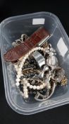BOX OF ASSORTED WATCHES ETC