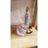 2 LLADRO AND 1 DOULTON CHARACTER FIGURES