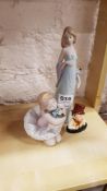 2 LLADRO AND 1 DOULTON CHARACTER FIGURES