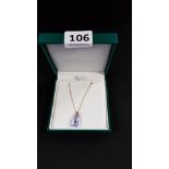 9 CARAT GOLD AMETHYST PENDANT AND CHAIN