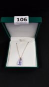 9 CARAT GOLD AMETHYST PENDANT AND CHAIN