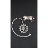 SILVER COW BROOCH AND TREE OF LIFE ZODIAC PENDANT ON SILVER CHAIN