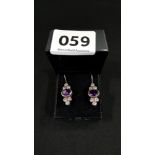 SILVER AND AMETHYST EARRINGS