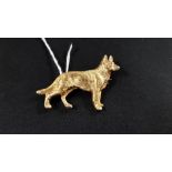 SILVER GILT GERMAN SHEPHERD DOG BROOCH