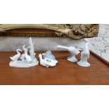 3 LLADRO AND 1 NAO BIRD FIGURES