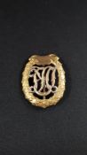 RARE AND AUTHENTIC THIRD REICH DRL BADGE SIGNED