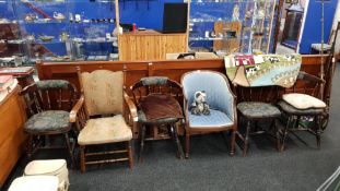 6 VARIOUS ANTIQUE CHAIRS