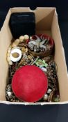 BOX OF COSTUME AND OTHER JEWELLERY