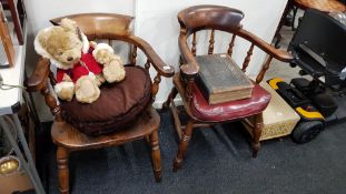 PAIR OF ANTIQUE SMOKERS BOX ARMCHAIR