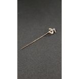 FINE VICTORIAN 15 CARAT GOLD AND SEED PEARL CROP TIE/HAT PIN