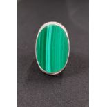 SILVER AND MALACITE RING