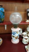 HAND PAINTED CANISTER OIL LAMP