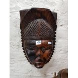 CARVED HARDWOOD TRIBAL MASK