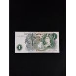 BANKNOTE - UNCIRCULATED BANK OF ENGLAND £1 'G' NOTE