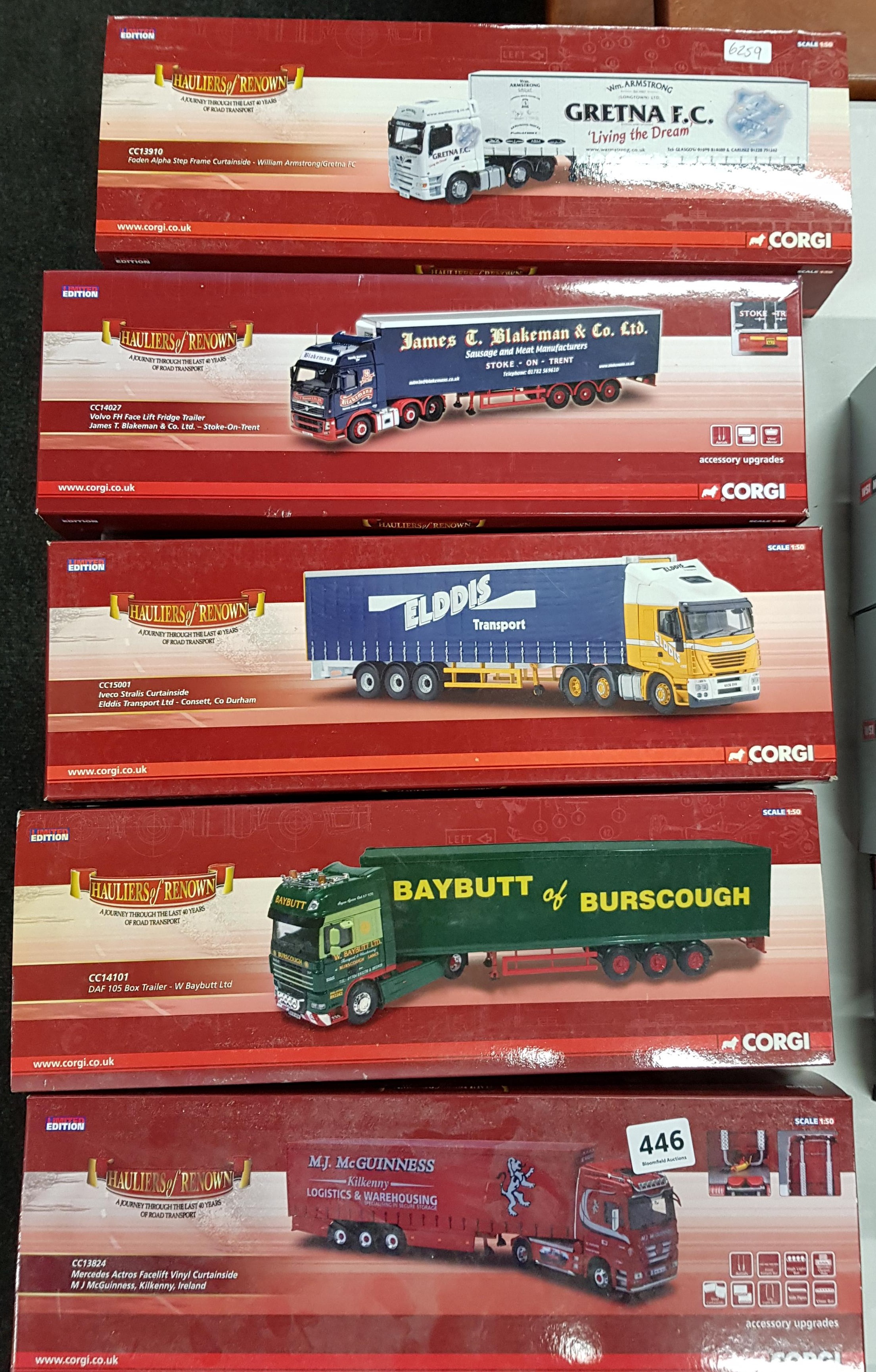 5X CORGI LIMITED EDITION MODEL TRUCKS, BOXED