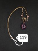 9 CARAT GOLD & AMETHYST NECKLACE