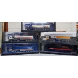 5 X CORGI MODEL TRUCKS IN DISPLAY CASES