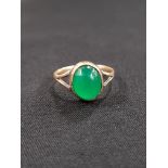 9 CARAT GOLD JADE RING